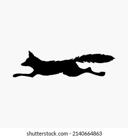 Diseño de símbolos de silueta plana vectorial Fox