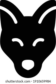 fox vector glyph flat icon