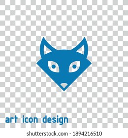 fox vector icon on an abstract background