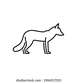 Fox vector icon. Wildlife illustration. Wild animal sign.
