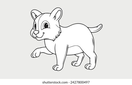 Fox vector illustration coloring for kids