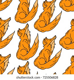 Fox vector illustration. Cute forest animal in sketch style. Doodle. Design icon, print, logo, poster, symbol, decor, textile, paper.