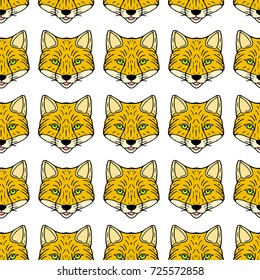Fox vector illustration.  Doodle style. Design icon, print, logo, poster, symbol, decor, textile, paper.