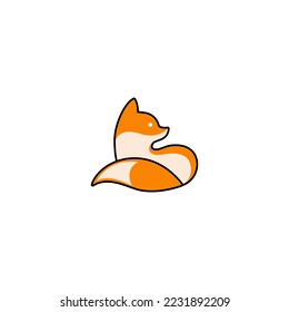 fox vector illustration for an icon,symbol or logo. fox template logo