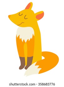 Fox. Vector illustration, isolate on white background