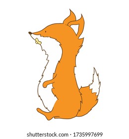 Fox vector illustration isolated on white background. Cute fox character. Baby fox print for kids fashion,textile, cup, t shirt,disign card,typography.Birthday card.Fox character
