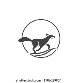 Diseño de icono de silueta de ilustración de vector Fox