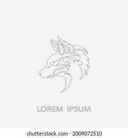 Diseño de icono de silueta de ilustración de vector Fox
