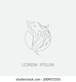 Diseño de icono de silueta de ilustración de vector Fox