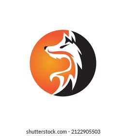 Diseño de icono de silueta de ilustración de vector Fox