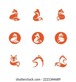 Diseño de icono de silueta de ilustración de vector Fox