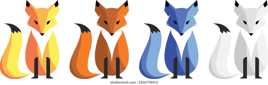 Fox vector illustration silhouette icon design