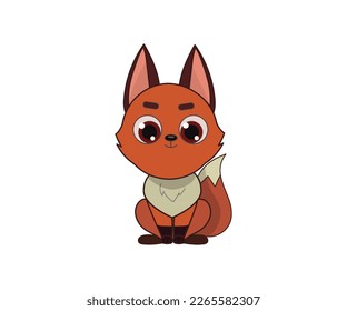 Fox vector isolated color icon. Fox animal vector icon. Fox icon