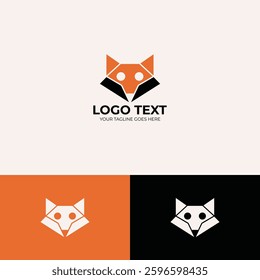 Fox vector logo design template