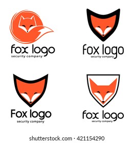 Fox vector logo design template. Recommended for security companies