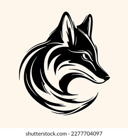 Fox vector for logo or icon, drawing Elegant minimalist style,abstract style Illustration