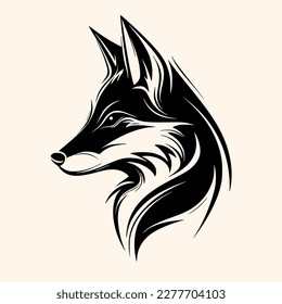 Fox vector for logo or icon, drawing Elegant minimalist style,abstract style Illustration