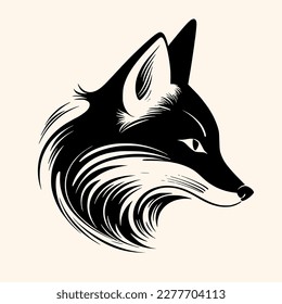 Fox vector for logo or icon, drawing Elegant minimalist style,abstract style Illustration