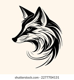 Fox vector for logo or icon, drawing Elegant minimalist style,abstract style Illustration