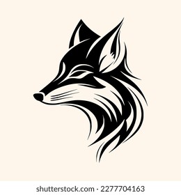 Fox vector for logo or icon, drawing Elegant minimalist style,abstract style Illustration