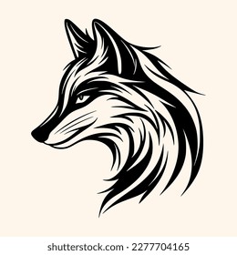 Fox vector for logo or icon, drawing Elegant minimalist style,abstract style Illustration