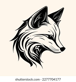 Fox vector for logo or icon, drawing Elegant minimalist style,abstract style Illustration