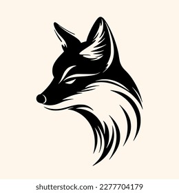 Fox vector for logo or icon, drawing Elegant minimalist style,abstract style Illustration