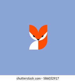 Fox. Vector logo mark template or icon