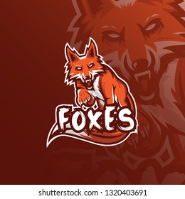 fox vector mascot logo design with modern illustration concept style for badge, emblem and tshirt printing. angry fox illustration for sport and esport team.