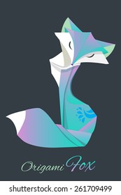 Fox. Vector Origami Fox. Paper fox can use logo or icon.