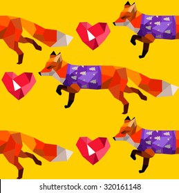 fox vector polygon background