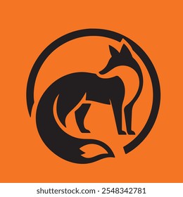logotipo de ilustração da silhueta do vetor da raposa  