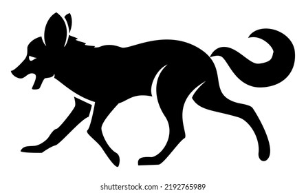 Fox vector, silhouette vector, isolated illustration abstract pattern on white background, tattoo tribal vector design, simple logo on white background