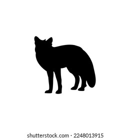 Fox vector silhouette, wild animal vector illustration.