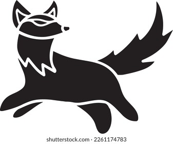 Fox Vector Stencil, Black and White