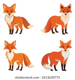 fox vectors illustration design , color full fox design 