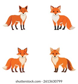 fox vectors illustration design , color full fox design 