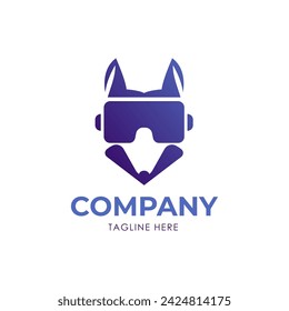 Fox and Virtual reality headset logo icon design.