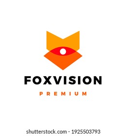 fox vision eye overlapping overlay color logo vector icon illustration