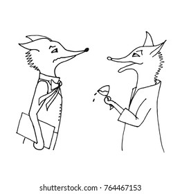 fox waiter and fox guest.