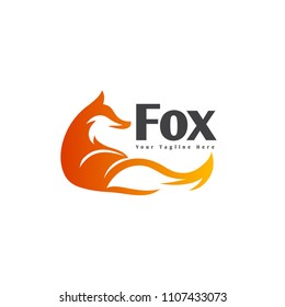 Fox wake up from sleep logo art