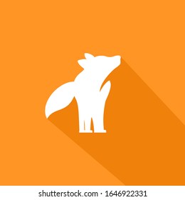 The fox walked while looking up - Icon Illustration