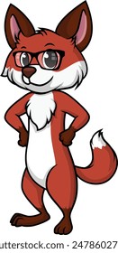 Fox wearing glasses vector illustration
