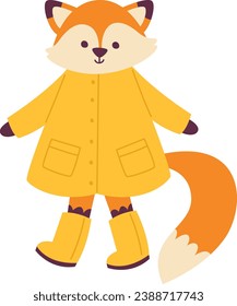 Fox-Tragen von Regenschirm-Vektorgrafik