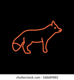 Fox web line icon.