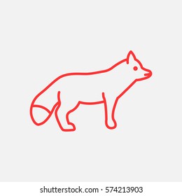 Fox web line icon.