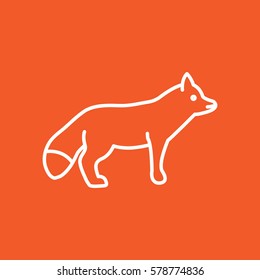 Fox web line icon.