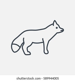 Fox web line icon.