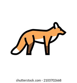 fox wild animal color icon vector. fox wild animal sign. isolated symbol illustration