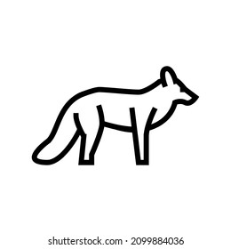 fox wild animal line icon vector. fox wild animal sign. isolated contour symbol black illustration